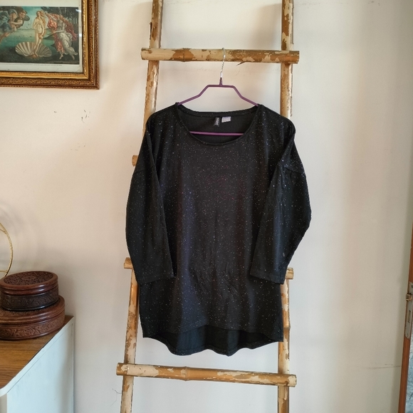 🌹The Quiet Luxury Collection🌹 H&M Black Jersey Sparkle Blouse - Picture 11 of 14